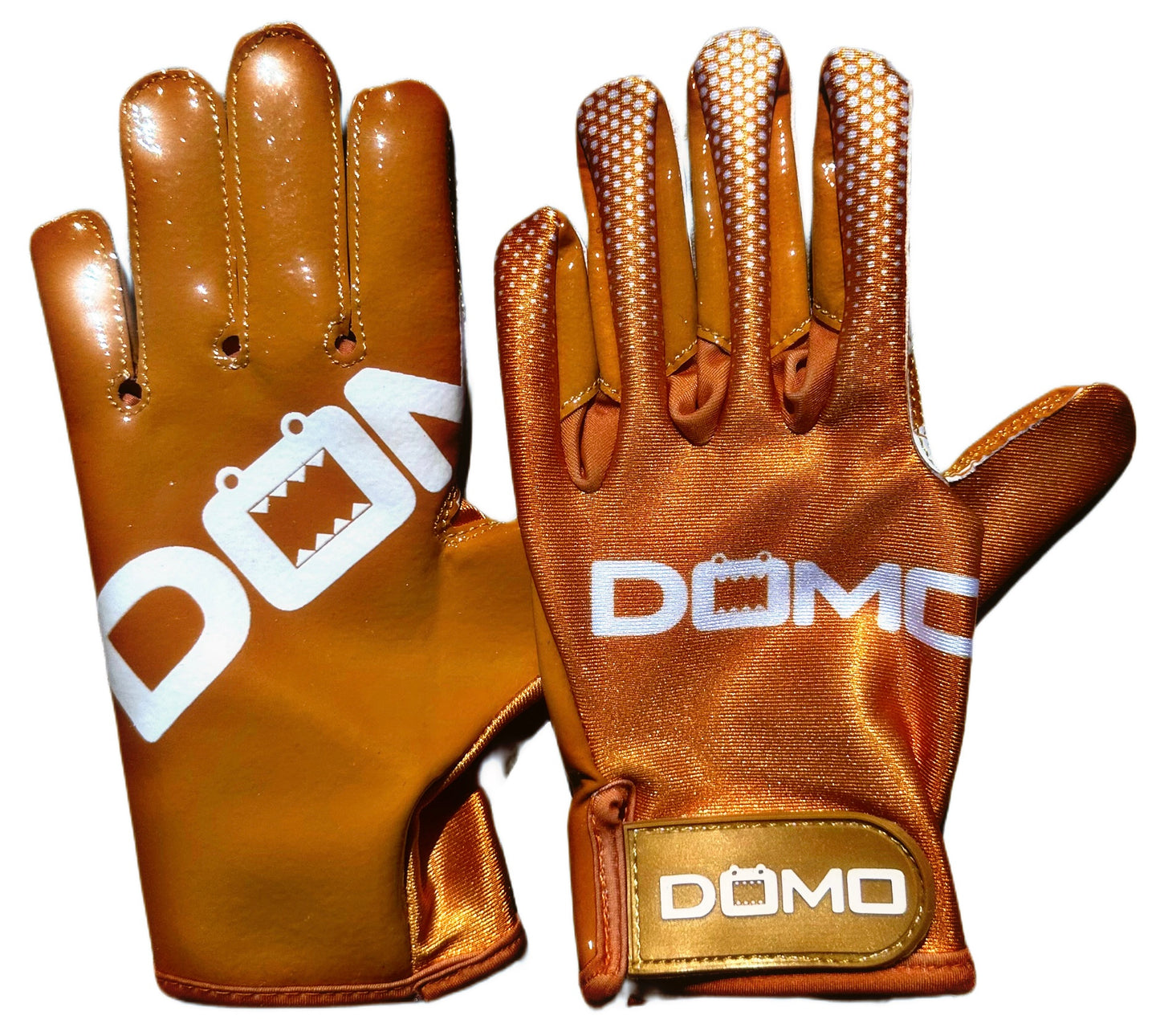 Burnt Orange/White Football Gloves