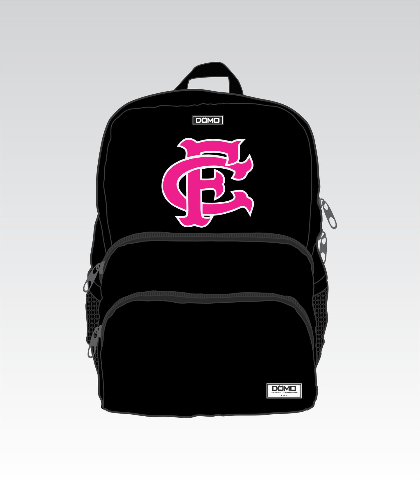 Ft. Caroline Middle Back Pack (Black with Pink Print)
