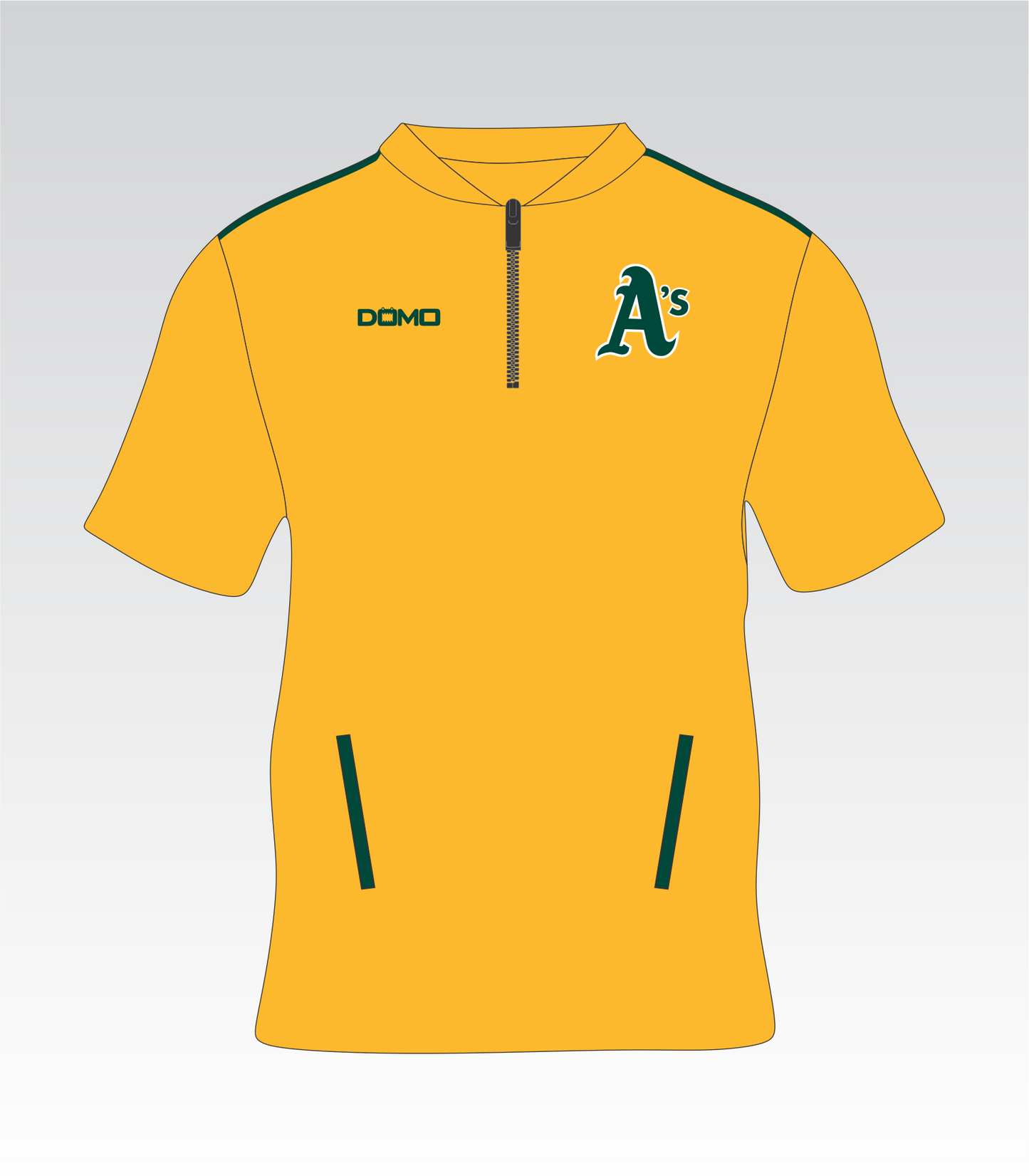 Arlington A's Zip Crest – Quarter Zip Pull Over (Yellow)