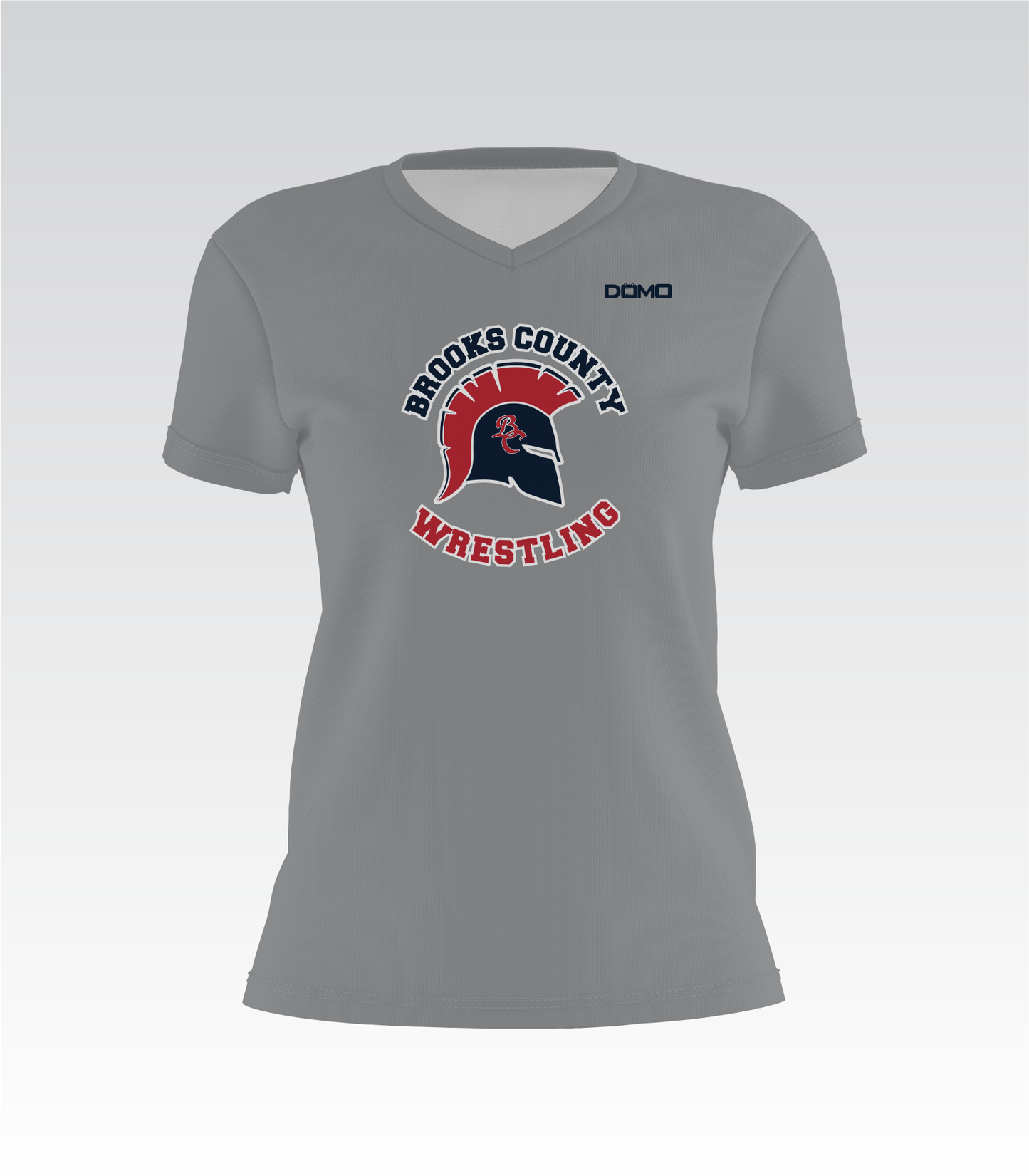 Brooks County Wrestling Lady V-Neck (Gray)