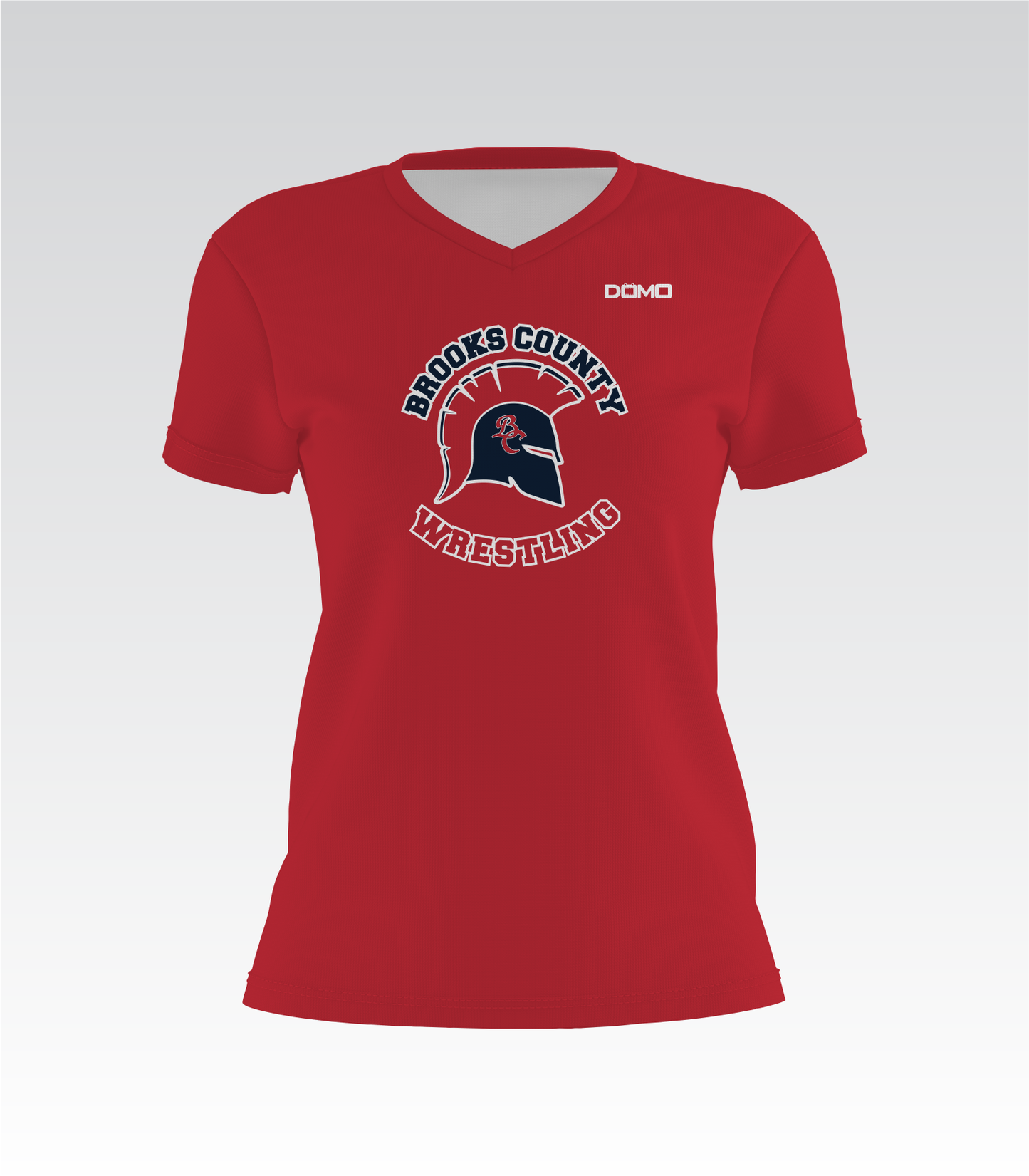 Brooks County Wrestling Lady V-Neck (Red)