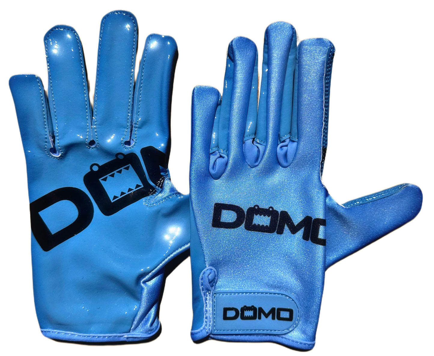 Baby Blue/Black Football Gloves