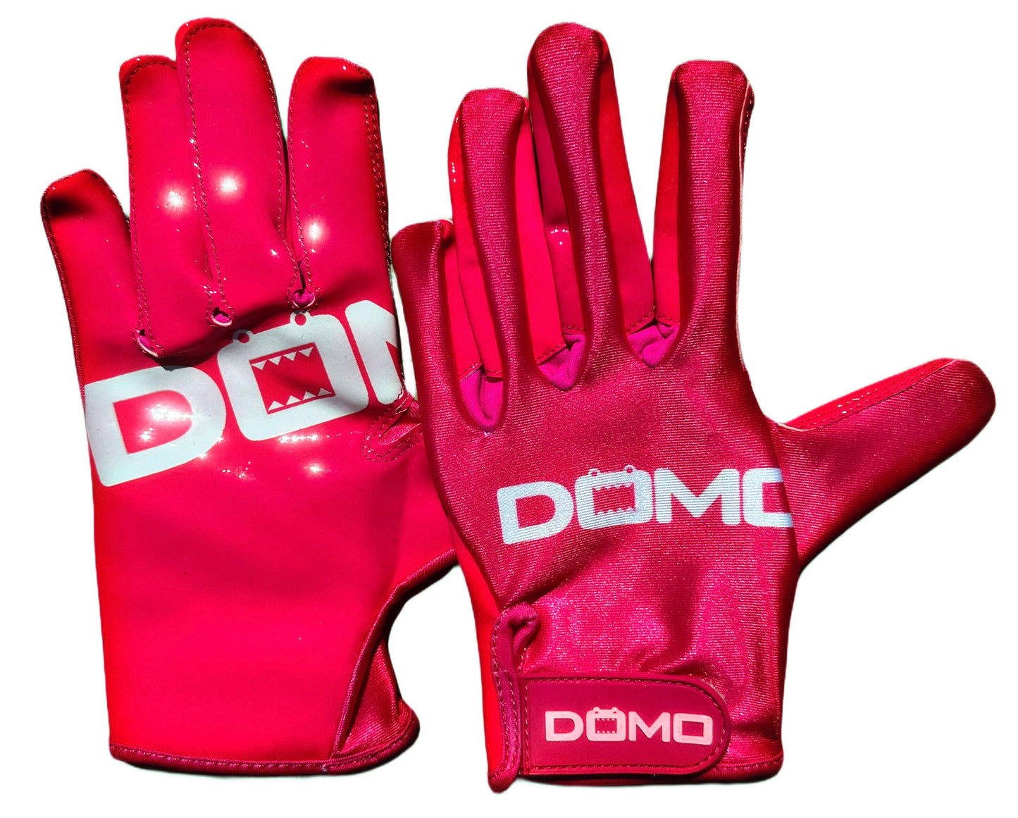 Hot Pink/White Football Gloves