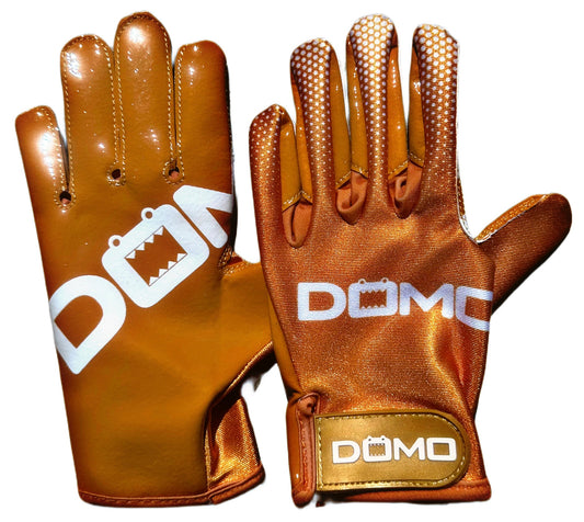 Burnt Orange/White  Football Gloves