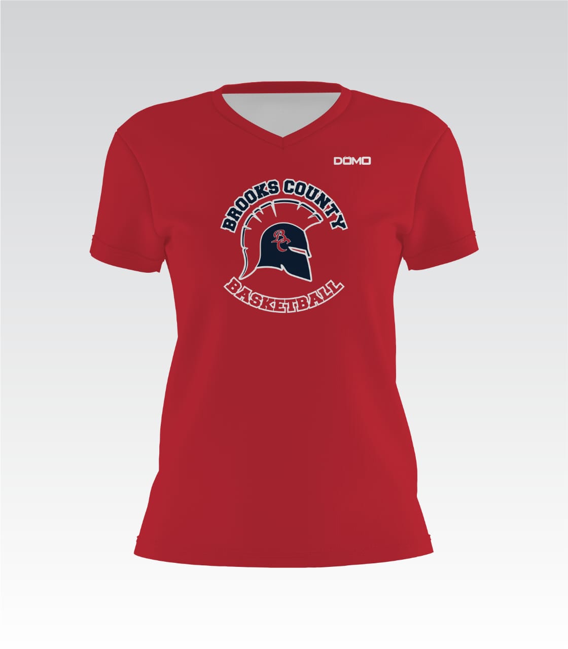 Brooks County Basketball Lady V-Neck (Red)