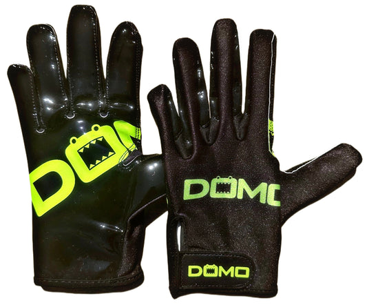 Black/Neon Green Football Gloves