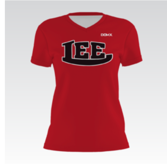 Lee County Lady V-Neck (Red)