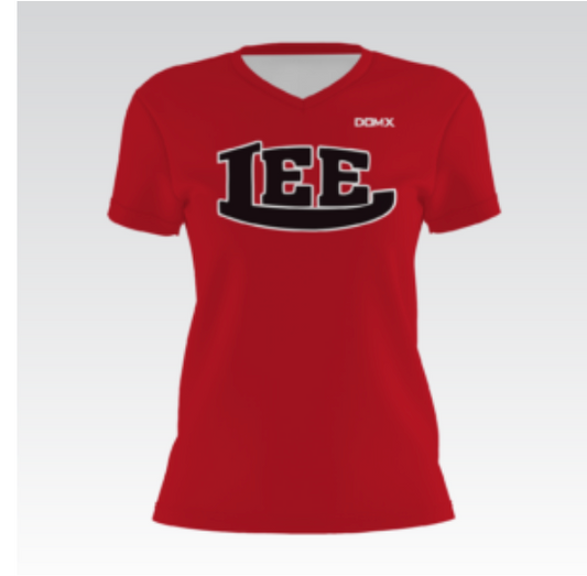 Lee County Lady V-Neck (Red)