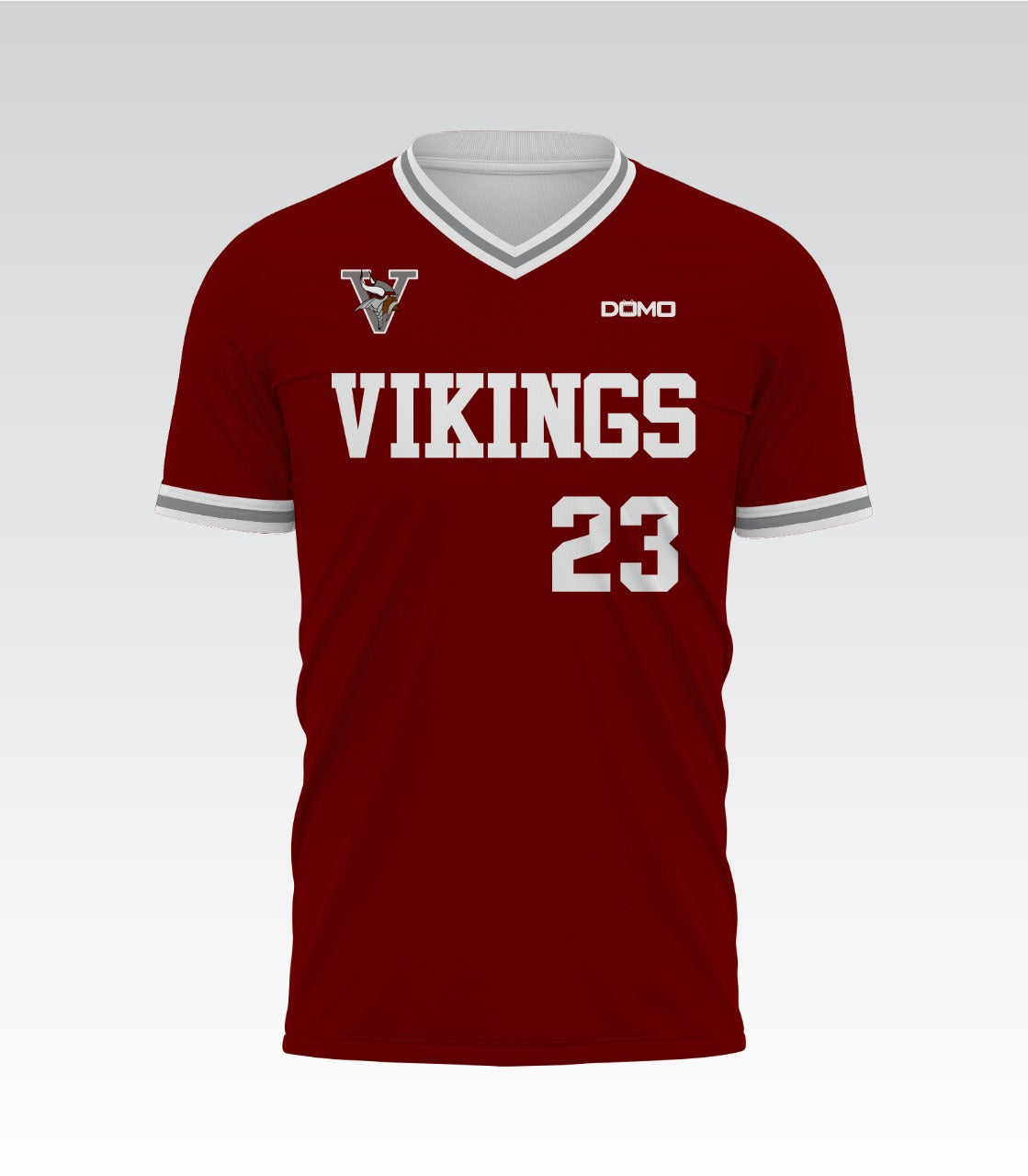 Raines Vikings Baseball Jersey Shirt (Maroon)