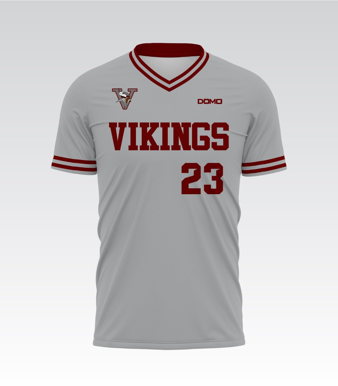 Raines Vikings Baseball Jersey Shirt (Gray)