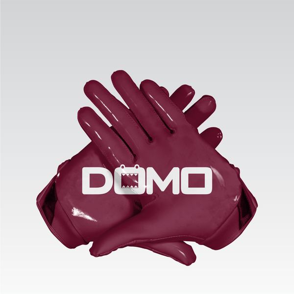 Maroon/White Football Gloves