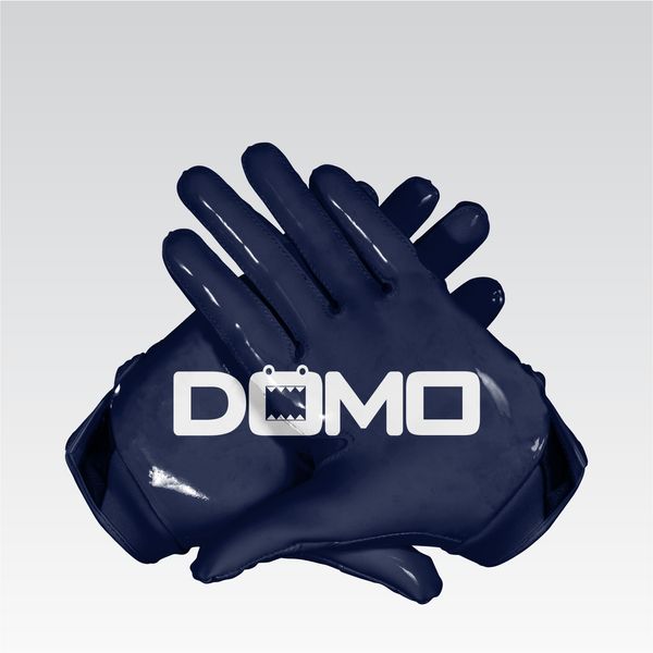 Navy Blue/White Football Gloves