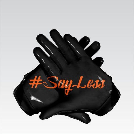 Black/Orange "Sayless" (Theme) Football Gloves