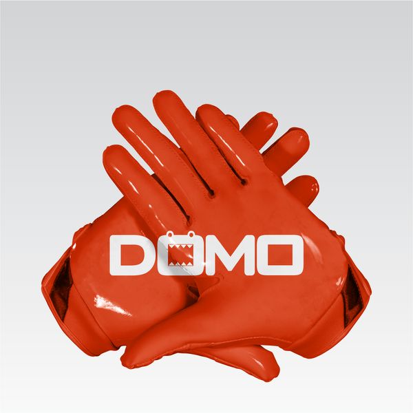 Orange/White Football Gloves