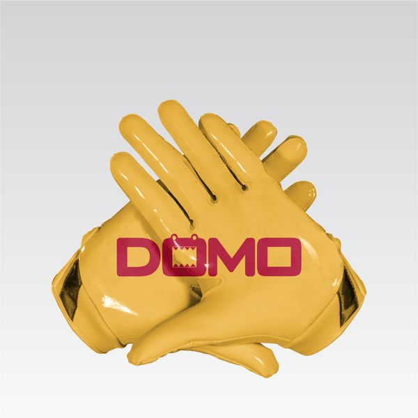 Gold/Red Football Gloves