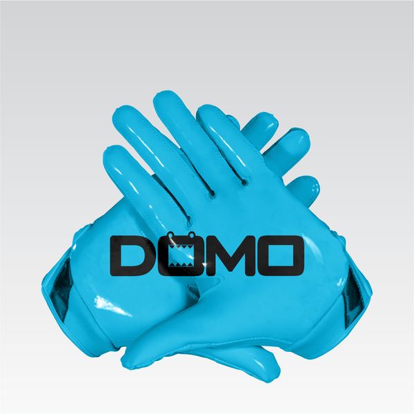 Light Blue/Black Football Gloves