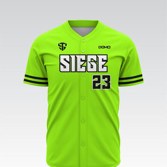 Team Seige Baseball Buttoned Fan Jersey (Neon Green)