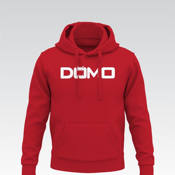 DOMO Breeze Blocker – Fleece Hoodie (Red/White)