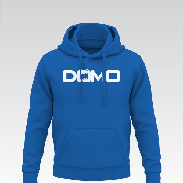 DOMO Breeze Blocker – Fleece Hoodie (Blue/White)