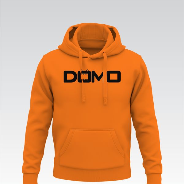 DOMO Breeze Blocker – Fleece Hoodie (Orange/Black)