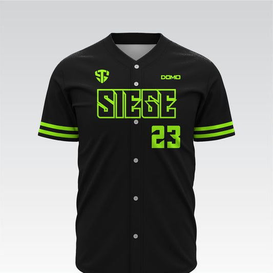 Team Seige Baseball Buttoned Fan Jersey (Black)