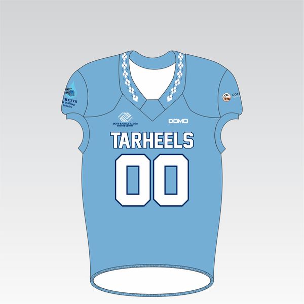 Valdosta Boys & Girls Club Tarheels Football Jersey (Carolina Blue)