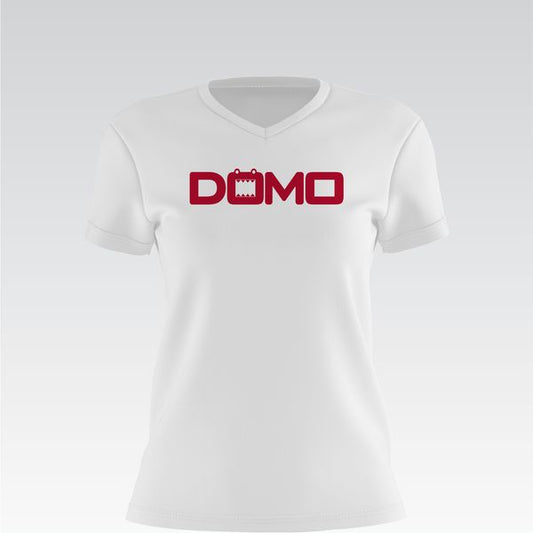 DOMO White/Red Lady V-Neck