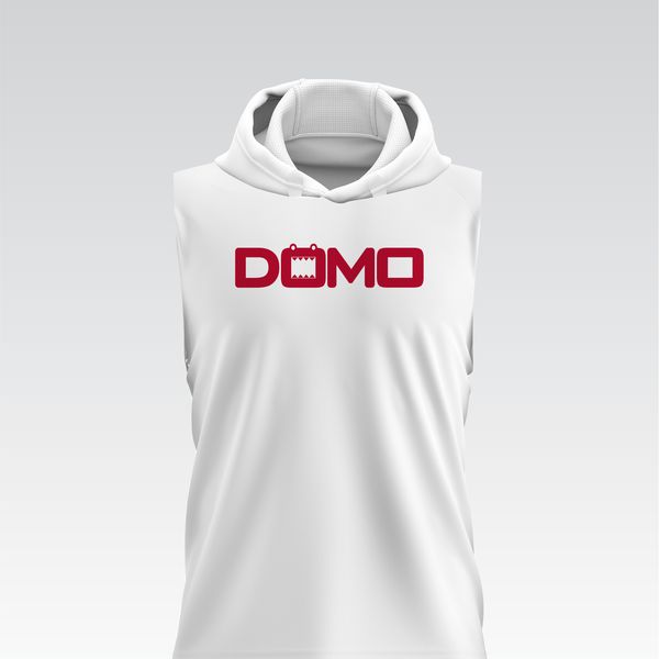 DOMO White/Red HydroFlow Pro Sleeveless Hood Tee