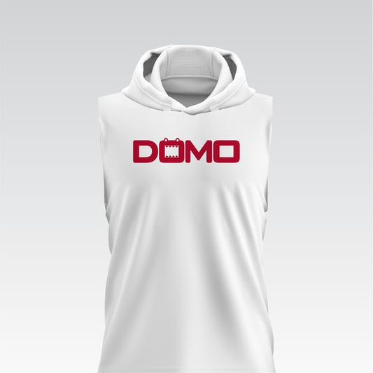 DOMO White/Red HydroFlow Pro Sleeveless Hood Tee