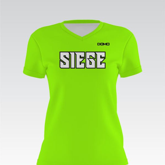 Team Seige Baseball Lady V-Neck (Neon Green)