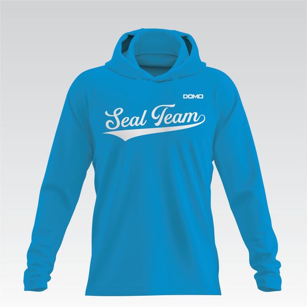 Seal Team Baseball HydroFlow Pro Hooded Long Sleeve Tee - Name (Blue)