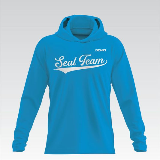 Seal Team Baseball HydroFlow Pro Hooded Long Sleeve Tee - Name (Blue)