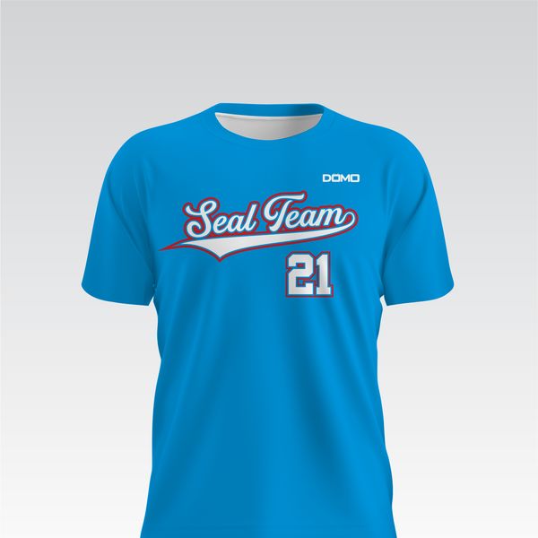 Seal Team Baseall HydroFlow Pro Tee - Name (Blue)