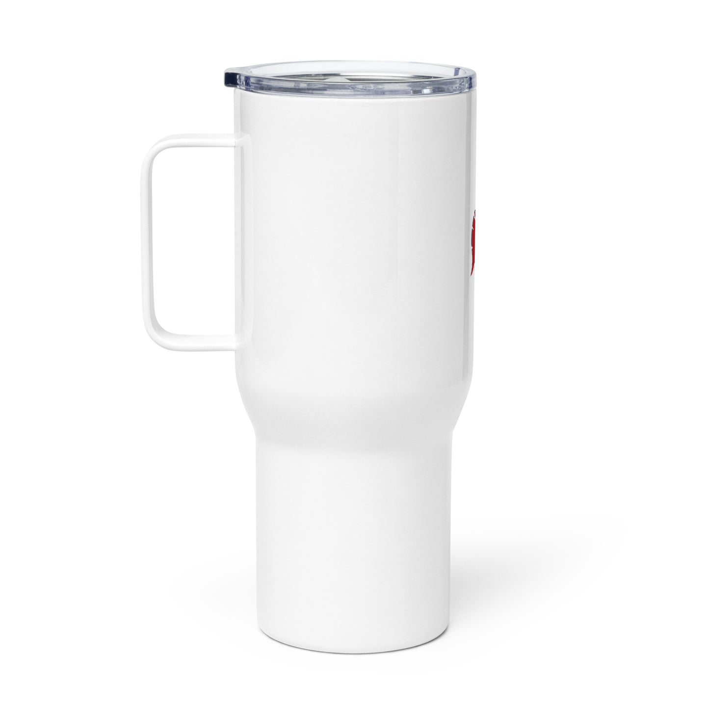 Brooks County Travel Mug w/ Handle (White)