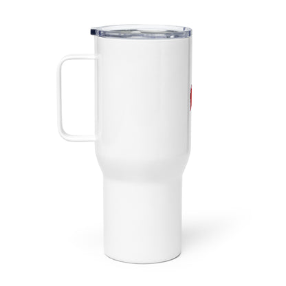 Brooks County Travel Mug w/ Handle (White)