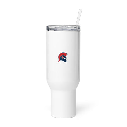 Brooks County Travel Mug w/ Handle (White)