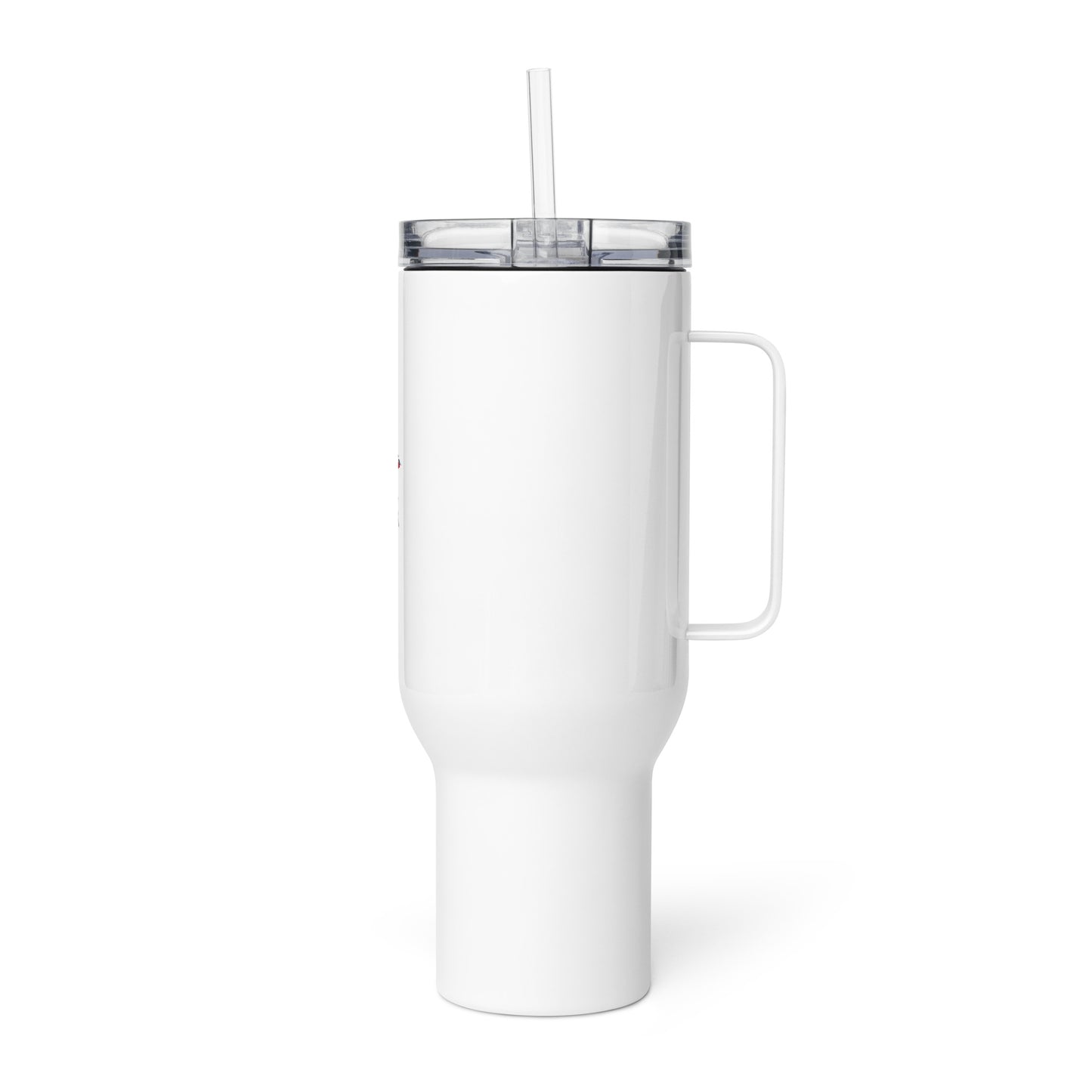 Brooks County Travel Mug w/ Handle (White)